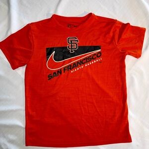 Nike SF San Francisco Giants Baseball Orange Dri Fit T-Shirt Youth Medium 10/12